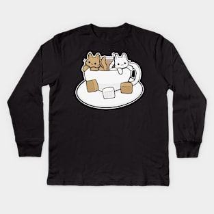 Tea cats Kids Long Sleeve T-Shirt